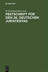 Book cover of Festschrift für den 26. Deutschen Juristentag by H. Dernburg