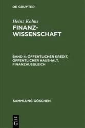 Book cover of Öffentlicher Kredit, öffentlicher Haushalt, Finanzausgleich by Unknown