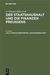 Book cover of Finanz-Ministerium. Justizverwaltung by G. Strutz
