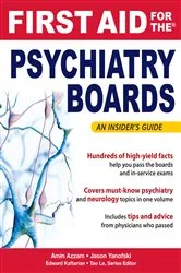 Book cover of First Aid for the Psychiatry Boards by Amin Azzam