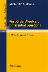 Book cover of First Order Algebraic Differential Equations by Unknown