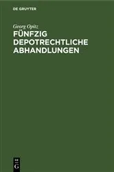 Book cover of Fünfzig depotrechtliche Abhandlungen by Unknown
