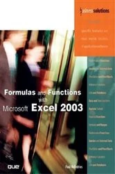 Book cover of Formulas and Functions with Microsoft Excel 2003 by Paul McFedries