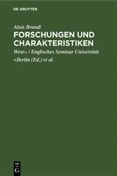 Book cover of Forschungen und Charakteristiken by Alois Brandl