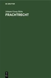 Book cover of Frachtrecht by Unknown