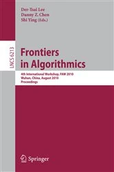 Book cover of Frontiers in Algorithms by D.T. Lee