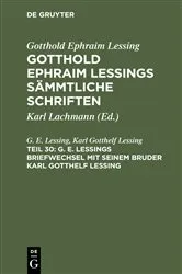 Book cover of G. E. Lessings Briefwechsel mit seinem Bruder Karl Gotthelf Lessing by G. E. Lessing