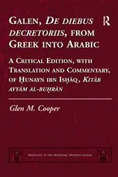 Book cover of Galen, De diebus decretoriis, from Greek into Arabic by Glen M. Cooper
