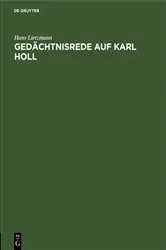 Book cover of Gedächtnisrede auf Karl Holl by Hans Lietzmann