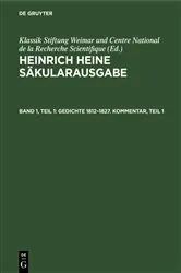 Book cover of Gedichte 1812–1827. Kommentar, Teil 1 by Hans Böhm