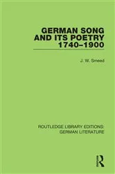 Book cover of German and Song 1740 - 1900 by John Smeed