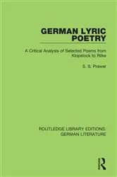 Book cover of German Lyric Poetry by Siegbert Prawer