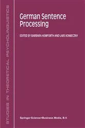 Book cover of German Sentence Processing by Unknown