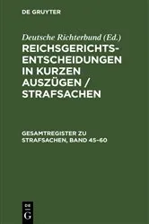 Book cover of Gesamtregister zu Strafsachen, Band 45–60 by Deutsche Richterbund