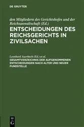 Book cover of Gesamtverzeichnis der aufgenommenen Entscheidungen nach alter und neuer Fundstelle by Leonhard Auerbach