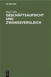 Book cover of Geschäftsaufsicht und Zwangsvergleich by Unknown