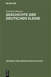 Book cover of Geschichte der deutschen Elegie (2nd ed.) by Friedrich Beissner