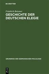 Book cover of Geschichte der deutschen Elegie (3rd ed.) by Friedrich Beissner