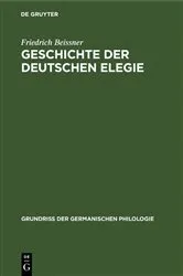 Book cover of Geschichte der deutschen Elegie by Unknown