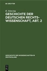 Book cover of Geschichte der deutschen Rechtswissenschaft, Abt. 2 by R. Stintzing