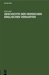 Book cover of Geschichte der heimischen englischen Versarten (2nd ed.) by Karl Luick