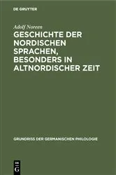 Book cover of Geschichte der nordischen Sprachen, besonders in altnordischer Zeit (3rd ed.) by Adolf Noreen