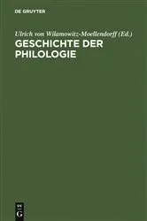 Book cover of Geschichte der Philologie by Ulrich von Wilamowitz-Moellendorff