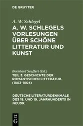 Book cover of Geschichte der Romantischen Litteratur. (1803–1804) by A. W. Schlegel