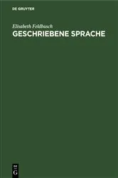 Book cover of Geschriebene Sprache by Unknown