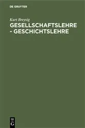 Book cover of Gesellschaftslehre - Geschichtslehre by Kurt Breysig