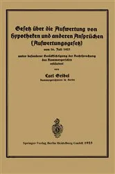 Book cover of Gesetz über die Aufwertung von Hypotheken und anderen Ansprüchen (Aufwertungsgesetz) by Unknown