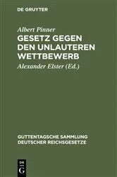 Book cover of Gesetz gegen den unlauteren Wettbewerb (7th ed.) by Albert Pinner
