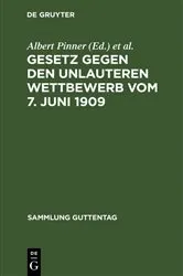 Book cover of Gesetz gegen den unlauteren Wettbewerb vom 7. Juni 1909 (9th ed.) by Albert Pinner