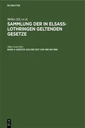 Book cover of Gesetze aus der Zeit von 1881 bis 1885 by Albert Leoni