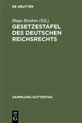 Book cover of Gesetzestafel des deutschen Reichsrechts by Hugo Bruhns