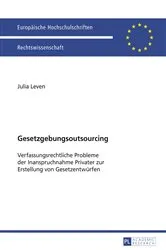 Book cover of Gesetzgebungsoutsourcing by Julia Leven