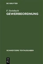Book cover of Gewerbeordnung by F. Steinbach