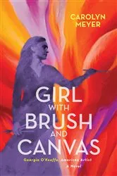 Book cover of Girl with Brush and Canvas by Carolyn Meyer