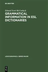 Book cover of Grammatical Information in ESL Dictionaries by Unknown