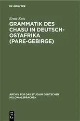 Book cover of Grammatik des Chasu in Deutsch-Ostafrika (Pare-Gebirge) by Unknown