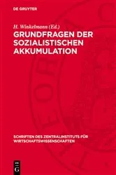 Book cover of Grundfragen der sozialistischen Akkumulation by H. Winkelmann