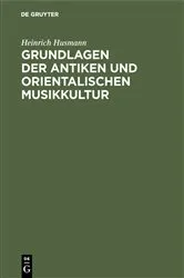 Book cover of Grundlagen der antiken und orientalischen Musikkultur by Heinrich Husmann