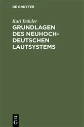 Book cover of Grundlagen des neuhochdeutschen Lautsystems by Unknown