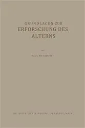 Book cover of Grundlagen zur Erforschung des Alterns by Paul Matzdorff