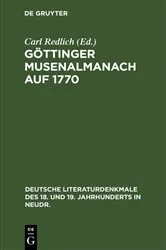 Book cover of Göttinger Musenalmanach auf 1770 by Carl Redlich