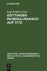 Book cover of Göttinger Musenalmanach auf 1772 by Karl Redlich