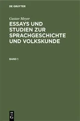 Book cover of Gustav Meyer: Essays und Studien zur Sprachgeschichte und Volkskunde. Band 1 by Gustav Meyer