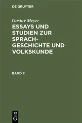 Book cover of Gustav Meyer: Essays und Studien zur Sprachgeschichte und Volkskunde. Band 2 by Gustav Meyer