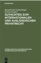 Book cover of Gutachten zum Internationalen und Ausländischen Privatrecht by Murad Ferid