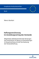 Book cover of Haftungsverschonung im Anstellungsvertrag des Vorstands by Maren Abraham